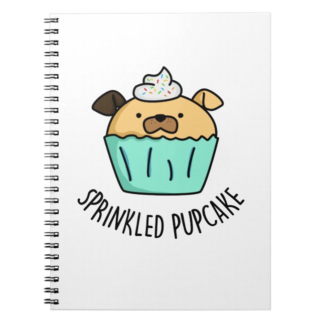 Carnet Gâteau Sprinkles pour chiots drôle Pun Cupcake (Devant)