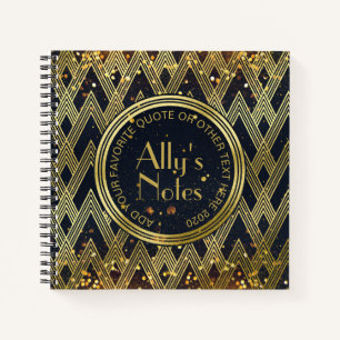Carnet Gatsby Glamor Art Déco Motif géométrique Monogramm
