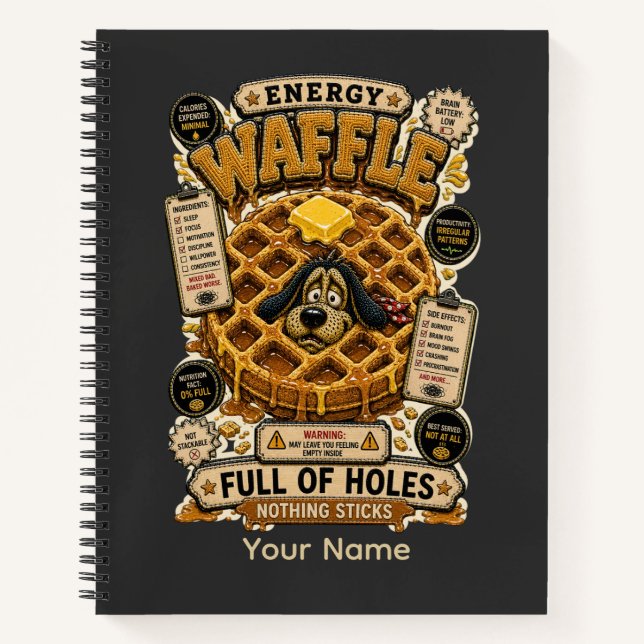 Carnet Gaufre énergétique pleine de trous Tableur drôle  (Devant)