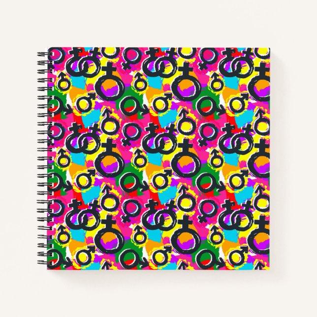 Carnet gay pride Genre Neon Motif (Devant)