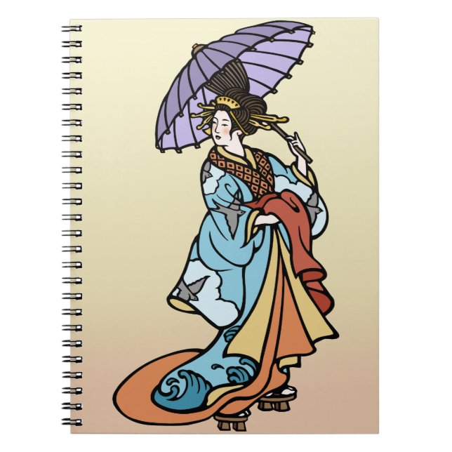 Carnet Geisha avec le parasol (Devant)
