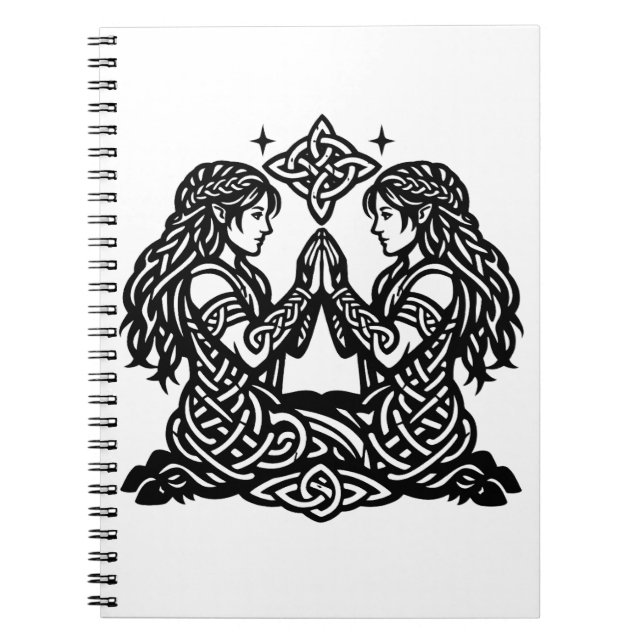 Carnet Gémeaux — Jumeaux du Zodiaque de l'Encre Hantée (Devant)