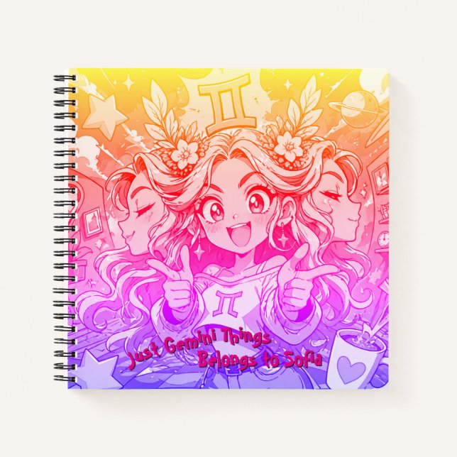 Carnet Gemini Anime Studio Aesthetic Square Stationery (Devant)