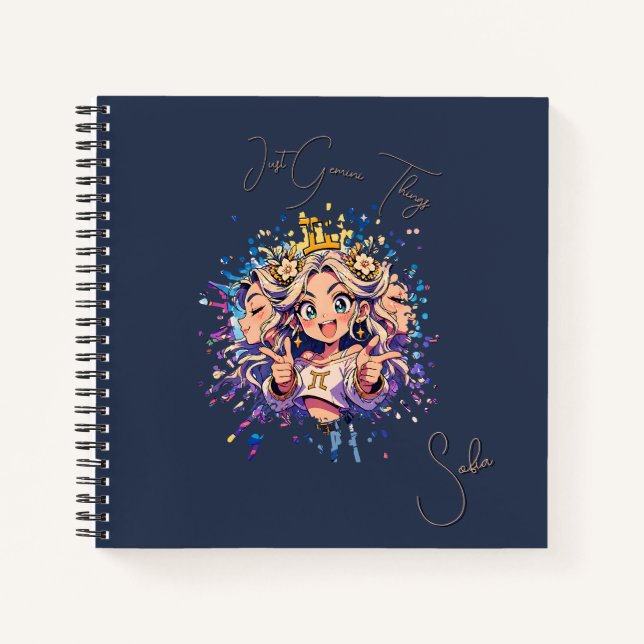 Carnet Gemini Sweet 16 Square Custom Notebook (Devant)