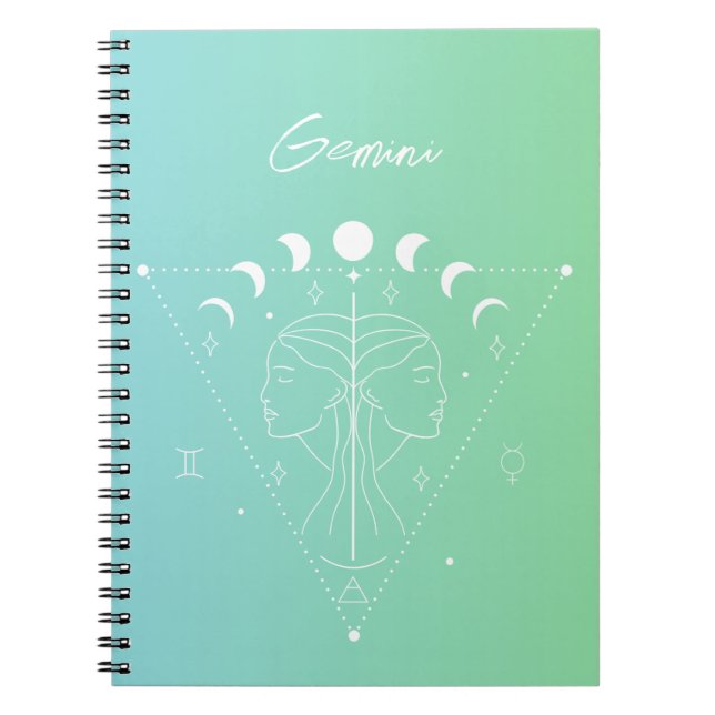 Carnet Gemini zodiaque horoscope étoile dégradé (Devant)