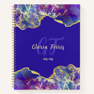 Carnet Gemmes Opal Fire et Veines Or Glitzy
