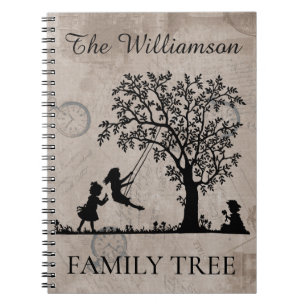 Carnet Généalogie personnalisée Arbre de famille Vintage