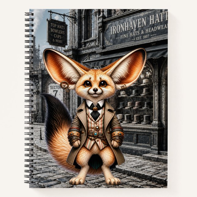 Carnet Gentleman Fennec Renard Steampunk à la Chapeauteri (Devant)
