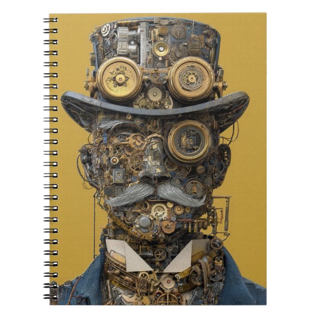 Carnet Gentleman Mécanique Steampunk (Devant)