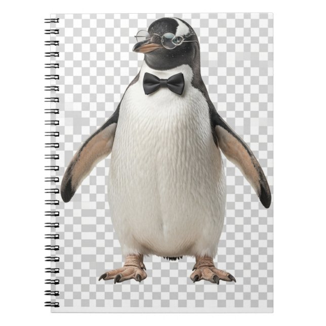 Carnet Gentleman Penguin in Bow Tie and Glasses (Devant)