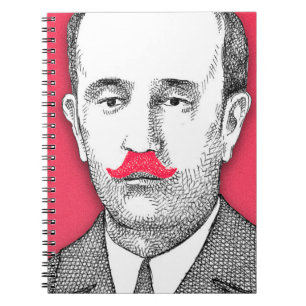 Carnet Gentleman vintage Avec Moustache rose drôle