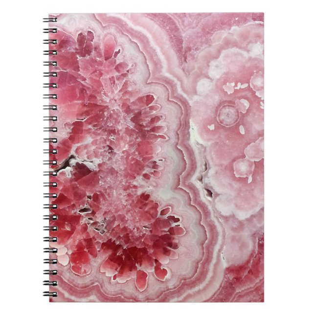 Carnet Géode rose et blanc (Devant)