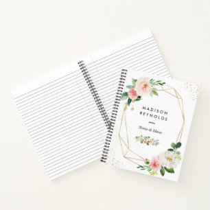 Carnet Géométric Blush pink Floral Personal Notes