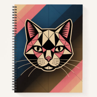 Carnet "Geometric Cat  | Retro Modern Polygonal Cat art 