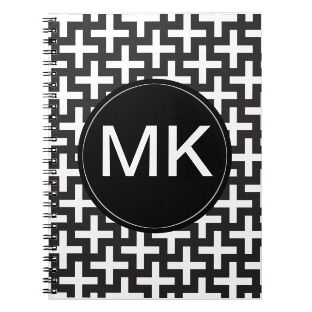 Carnet Géométrie noir et blanc (Devant)