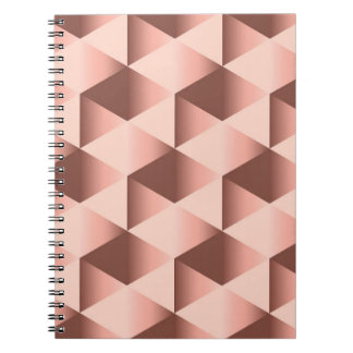 Carnet Géométrie rose : motif abstrait pâle.