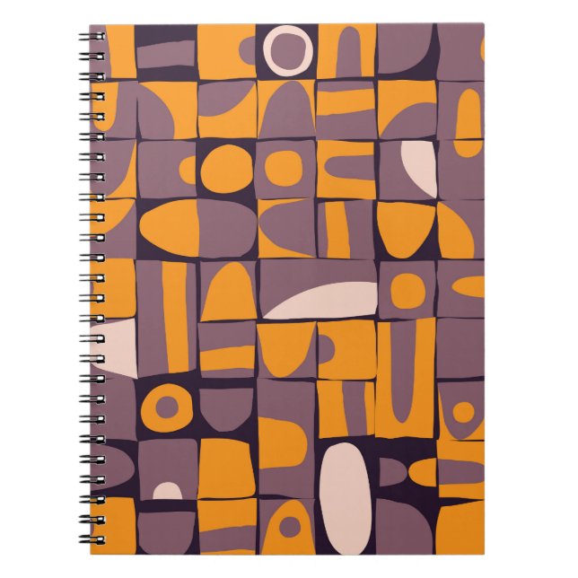 Carnet Géométrique à faible pente : Motif de formes Vinta (Devant)