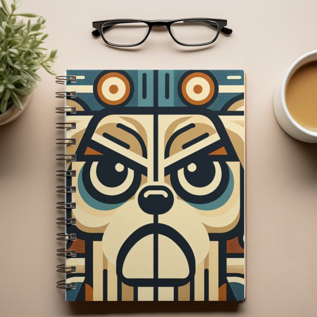 Carnet géométrique Abstrait à visage de chien (Créateur téléchargé)