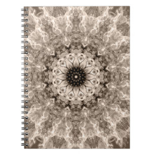 Carnet géométrique, beige, marron, mandala