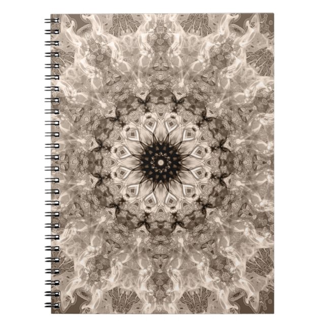 Carnet géométrique, beige, marron, mandala (Devant)