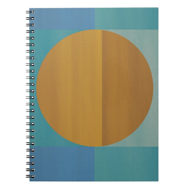 Carnet géométrique bleu Turquoise cercle doré (Devant)