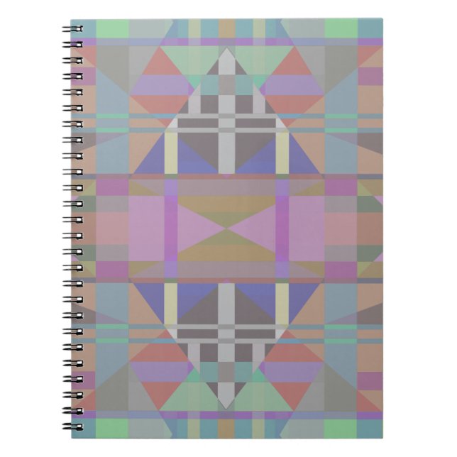 Carnet Géométrique vert violet rose (Devant)