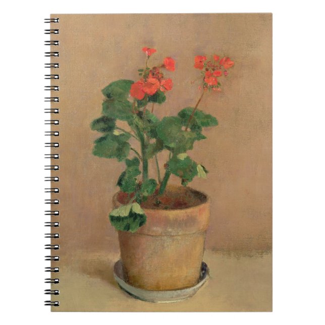 Carnet Géraniums dans un pot, c.1905 (huile sur la toile) (Devant)