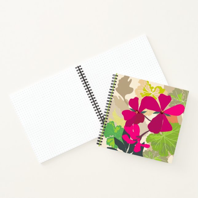 Carnet Géraniums Fleuris Gras Floriste Moderne  (Intérieur)