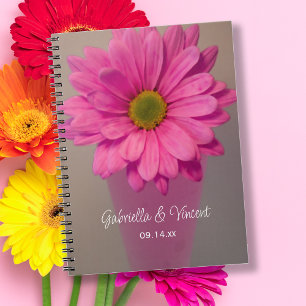Carnet Gerber Rose Daisy en Vase Mariage