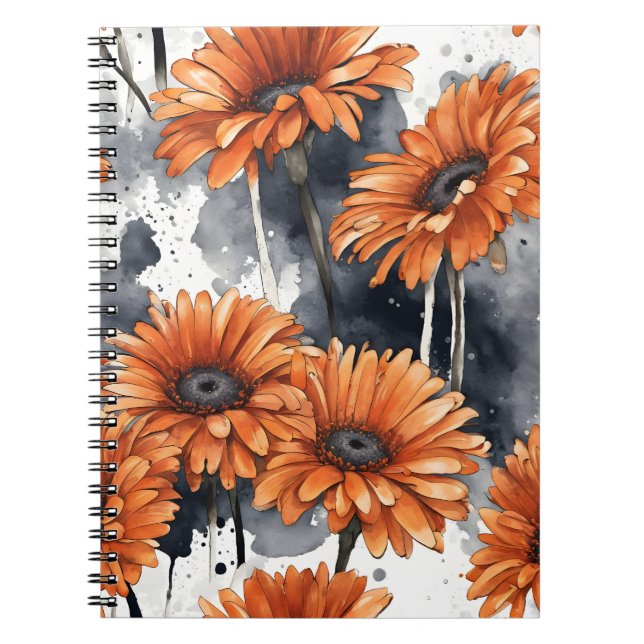 Carnet Gerbera Daisy - Fleurs aquarelle (Devant)