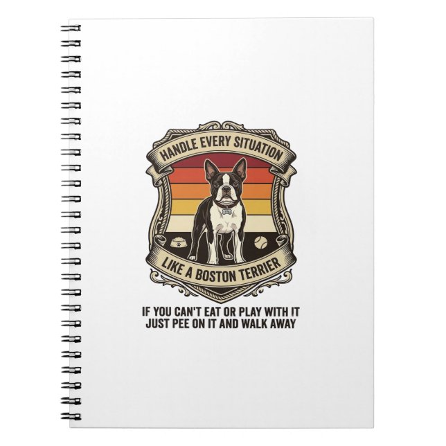 Carnet Gérer chaque situation Boston Terrier Chien Couche (Devant)