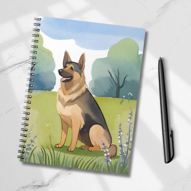 Carnet German Shepherd | Dog Watercolor Painting (Créateur téléchargé)
