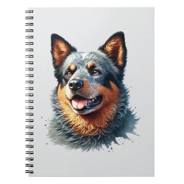 Carnet German Shepherd Watercolor Portrait  (Devant)