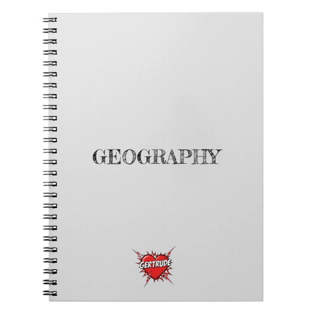 Carnet Gertrude Cœur Gris (Devant)