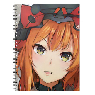 Carnet Ginger rouge cheveux anime fille yeux verts noir r