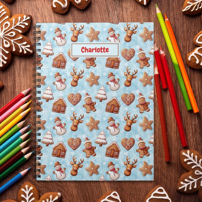 Carnet Gingerbread Cookies Christmas Blue (Créateur téléchargé)