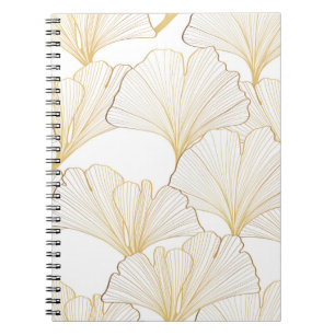 Carnet Ginkgo Gold : Arrangement de feuille luxueux