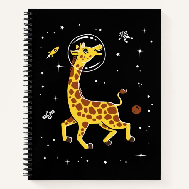 Carnet Girafe Animaux Dans L'Espace (Devant)