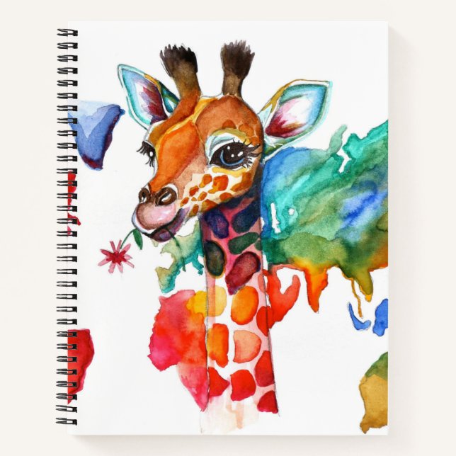 Carnet girafe colorée (Devant)