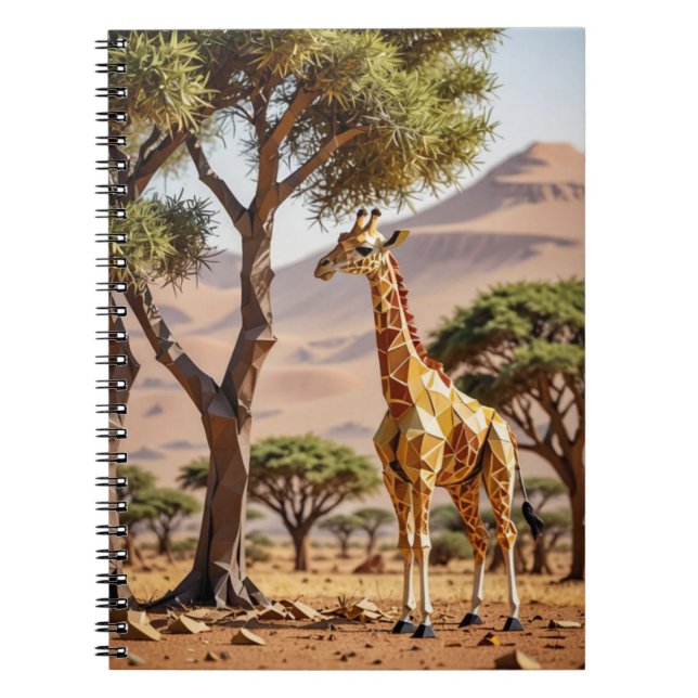 Carnet Girafe en origami en spirale (Devant)