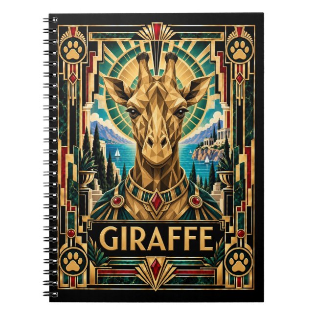 Carnet Girafe, faune Art déco (Devant)