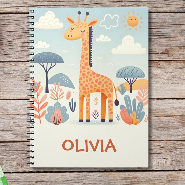 Carnet Girafe Mignonne Fantaisiste dans la Savane (Créateur téléchargé)
