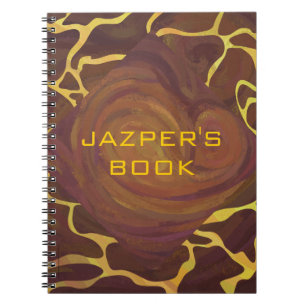 Carnet Girafe Monogram marron, Imprimé jaune