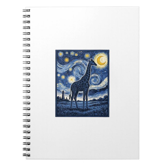 Carnet Girafe Nuit Étoilée Vintage (Devant)