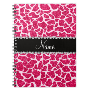 Carnet Girafe rose nommée faite sur commande de parties