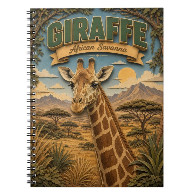 Carnet Girafe Savane Africaine POPCUT (Devant)