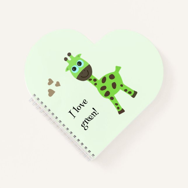 Carnet girafe verte (Devant)