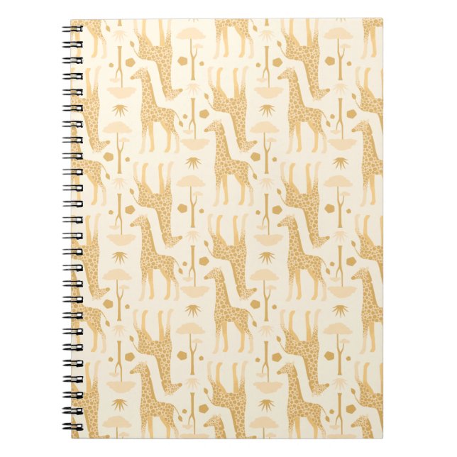 Carnet Girafes dans la savane en jaune (Devant)