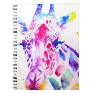 Carnet Giraffe Aquarelle Bébés Purple Cadeaux Lavande