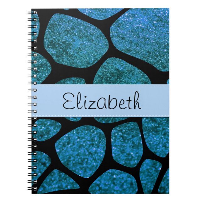 Carnet Giraffe Bleue, Parties scintillant Bleue, Jungle,  (Devant)